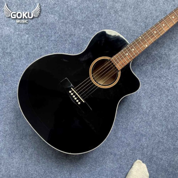 Đàn Guitar Acoustic Odin F13AcB gỗ thịt giá rẻ cho người mới bắt đầu - màu đen