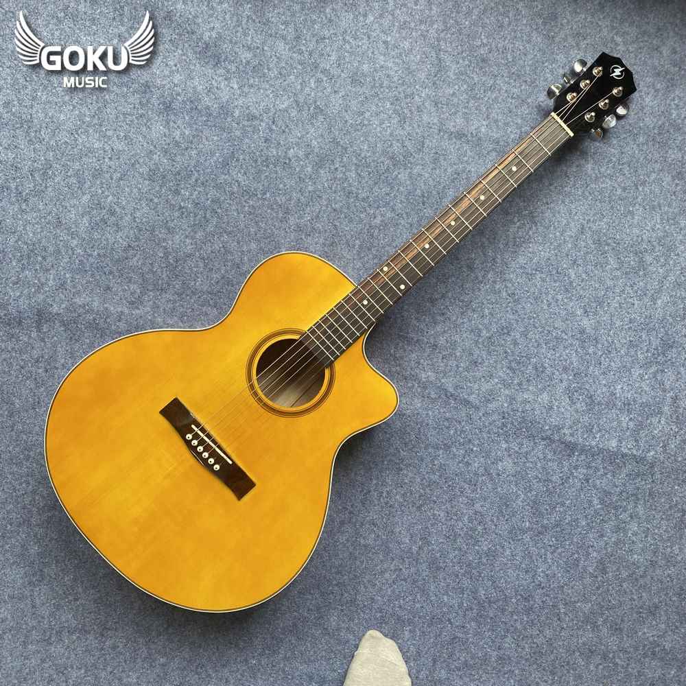 Đàn Guitar Acoustic Odin F13AcY màu vàng 9 09 01 Dan Guitar Acoustic Goku F13AcY mau vang Shop Dan Goku Music