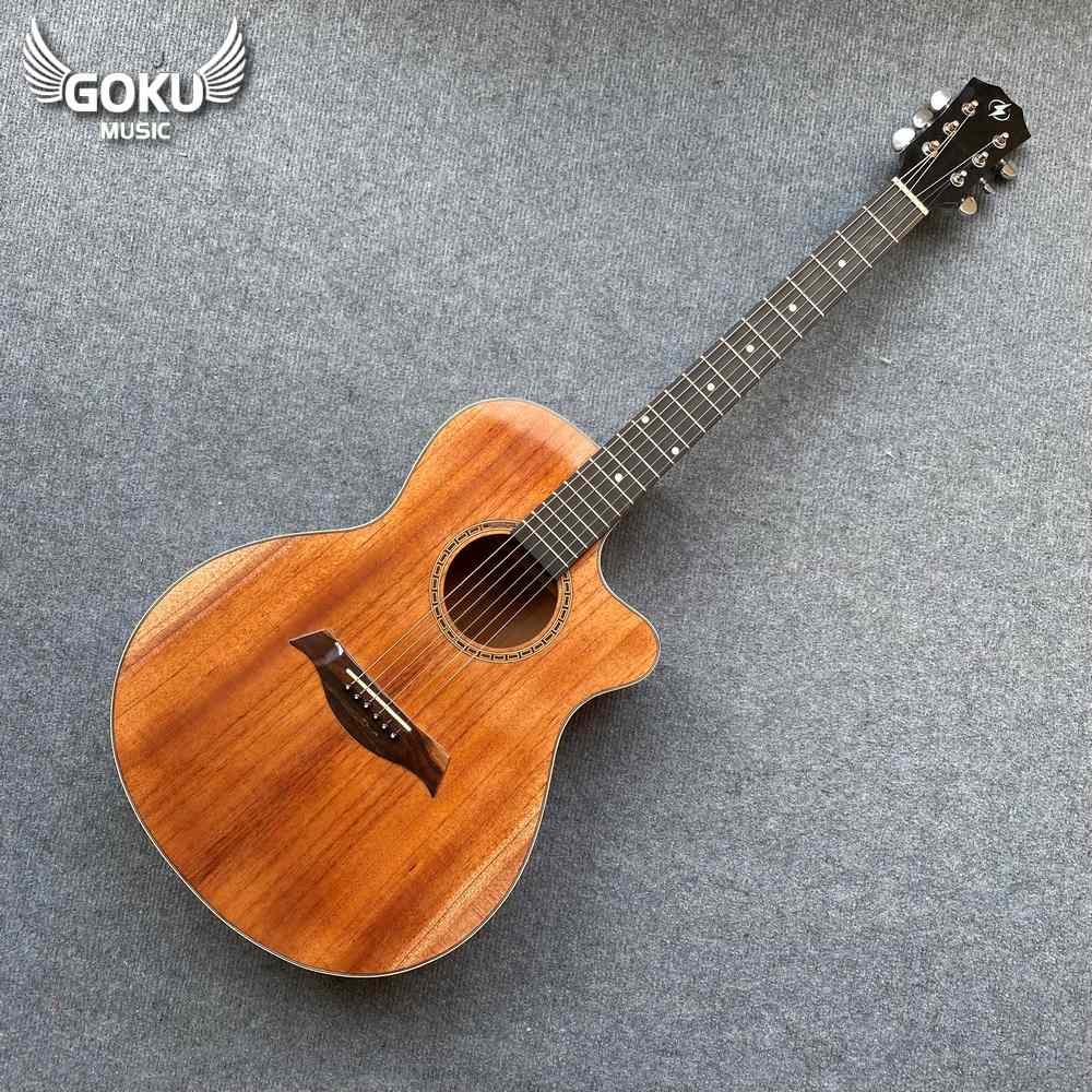 Đàn Guitar Acoustic Odin F13AcC màu nâu cafe 10 10 01 Dan Guitar Acoustic Goku F11Ac mau cafe Shop Dan Goku Music