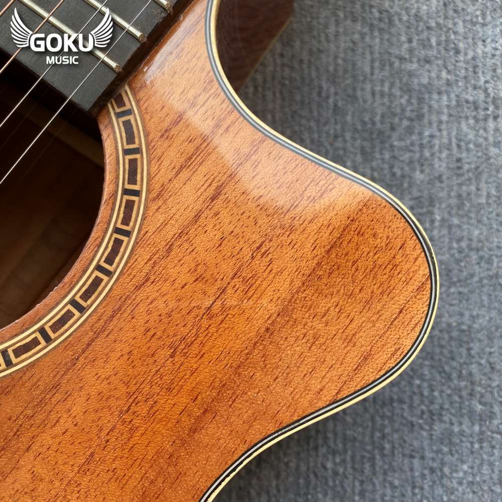 Đàn Guitar Acoustic Odin F13AcC màu nâu cafe 12 10 04 Dan Guitar Acoustic Goku F11Ac mau cafe Shop Dan Goku Music