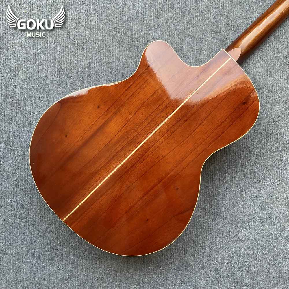 Đàn Guitar Acoustic Odin F13AcC màu nâu cafe 15 10 08 Dan Guitar Acoustic Goku F11Ac mau cafe Shop Dan Goku Music