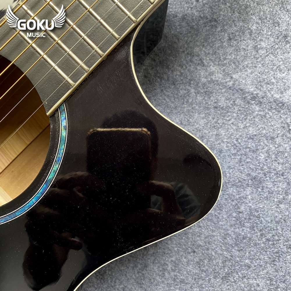 Đàn Guitar Acoustic Odin F2AcB đen bóng 14 12 04 Dan Guitar Acoustic Goku F2AcB mau den bong Shop Dan Goku Music
