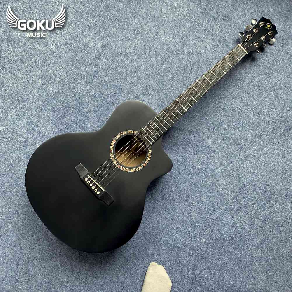 Đàn Guitar Acoustic Odin F2AcBm đen mờ 8 13 01 Dan Guitar Acoustic Goku F2AcBm mau den mo Shop Dan Goku Music