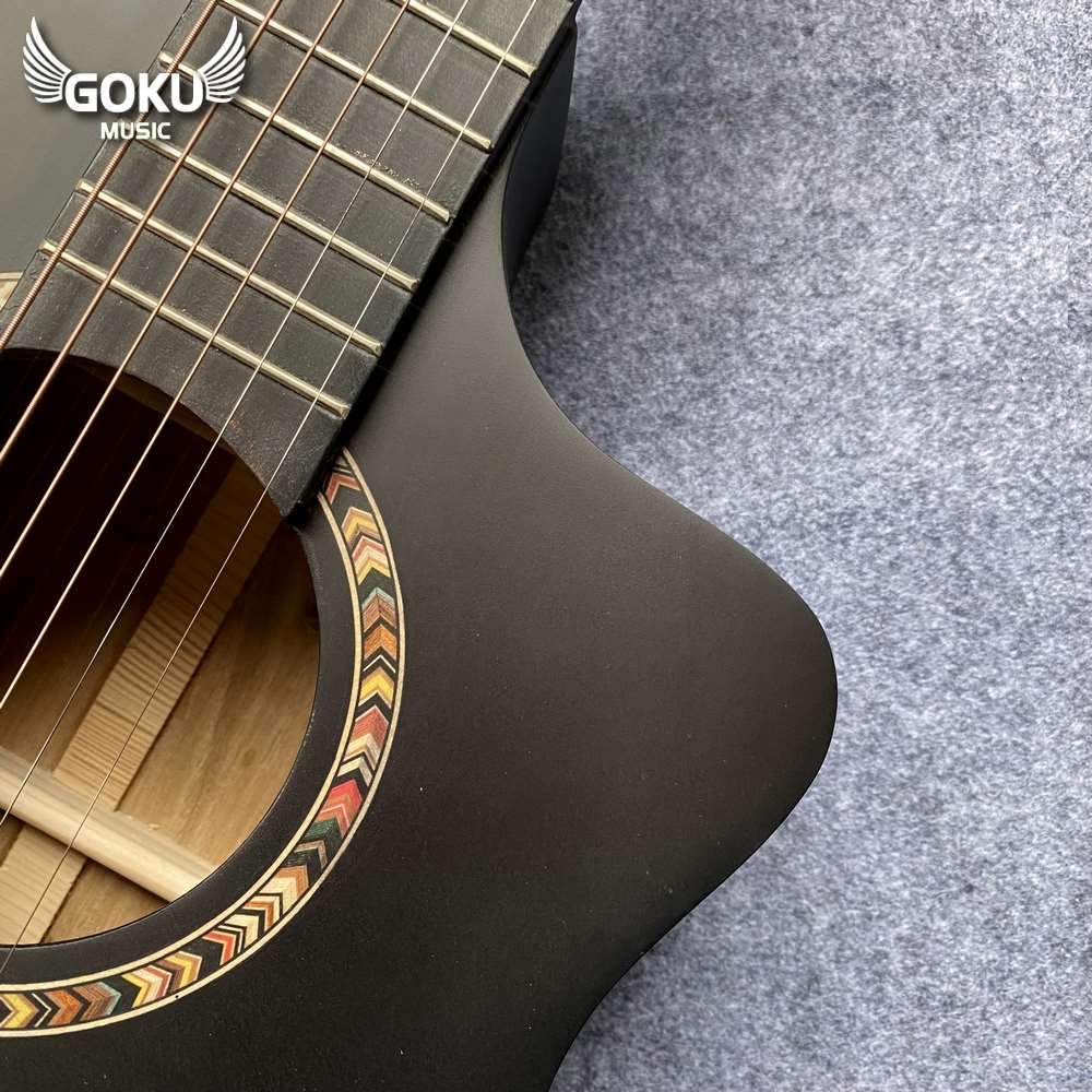 Đàn Guitar Acoustic Odin F2AcBm đen mờ 10 13 04 Dan Guitar Acoustic Goku F2AcBm mau den mo Shop Dan Goku Music