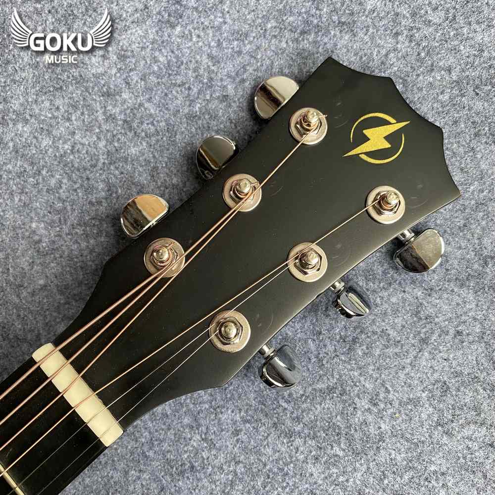 Đàn Guitar Acoustic Odin F2AcBm đen mờ 11 13 06 Dan Guitar Acoustic Goku F2AcBm mau den mo Shop Dan Goku Music