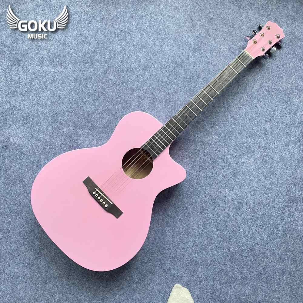 Đàn Guitar Acoustic Odin F2AcP màu hồng 13 14 01 Dan Guitar Acoustic Goku F2AcP mau hong Shop Dan Goku Music