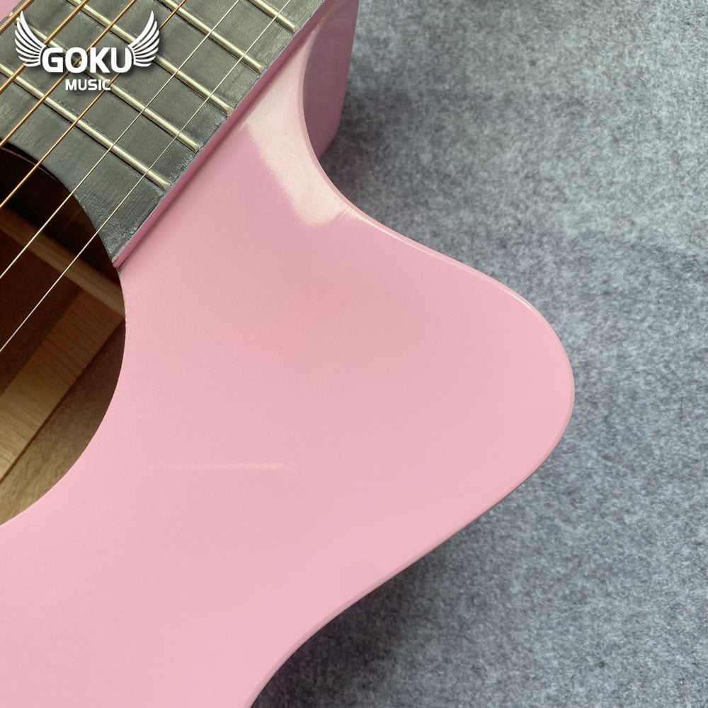 Đàn Guitar Acoustic Odin F2AcP màu hồng 15 14 04 Dan Guitar Acoustic Goku F2AcP mau hong Shop Dan Goku Music