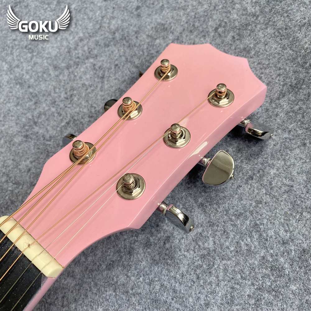 Đàn Guitar Acoustic Odin F2AcP màu hồng 16 14 06 Dan Guitar Acoustic Goku F2AcP mau hong Shop Dan Goku Music