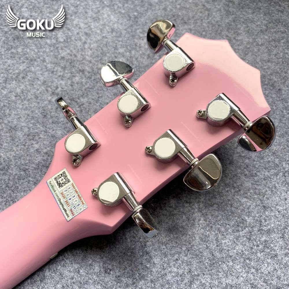 Đàn Guitar Acoustic Odin F2AcP màu hồng 21 14 11 Dan Guitar Acoustic Goku F2AcP mau hong Shop Dan Goku Music