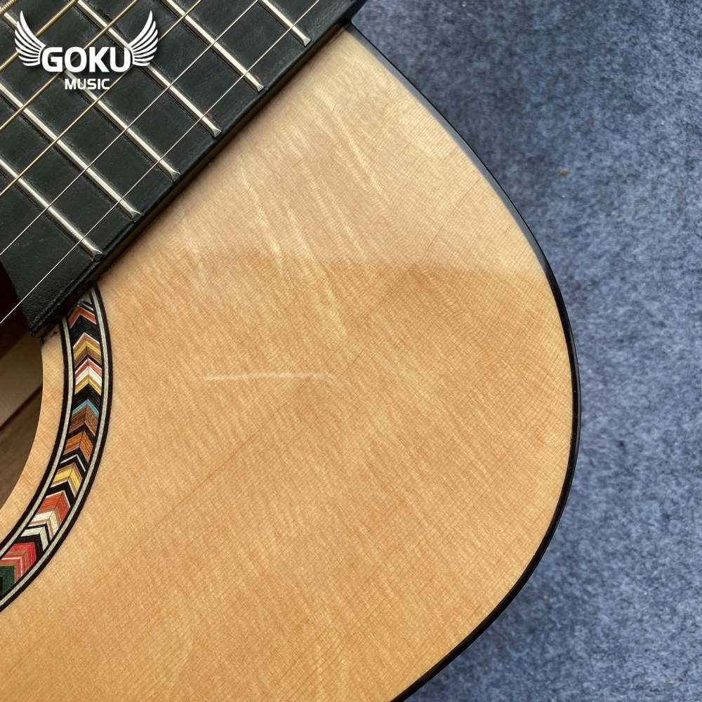 Đàn Guitar Acoustic Odin F2D dáng D cho người trên 1m7 - màu gỗ 10 15 04 Dan Guitar Acoustic Goku F2D mau go dang D Shop Dan Goku Music