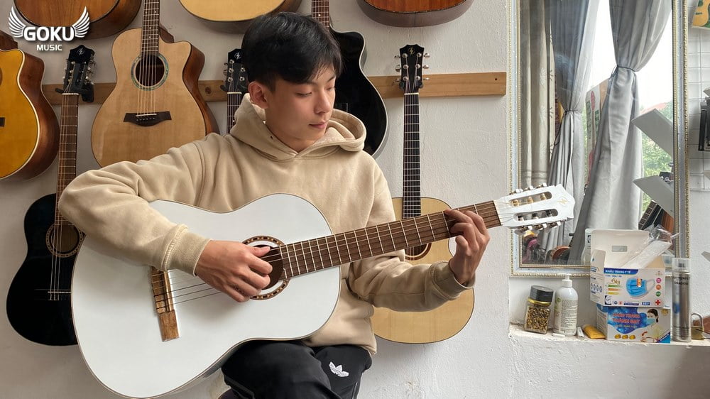 Đàn Guitar Classic Odin F0NW màu trắng 7 model 04 01 Dan Guitar Classic Goku F0NW mau trang Shop Dan Goku Music
