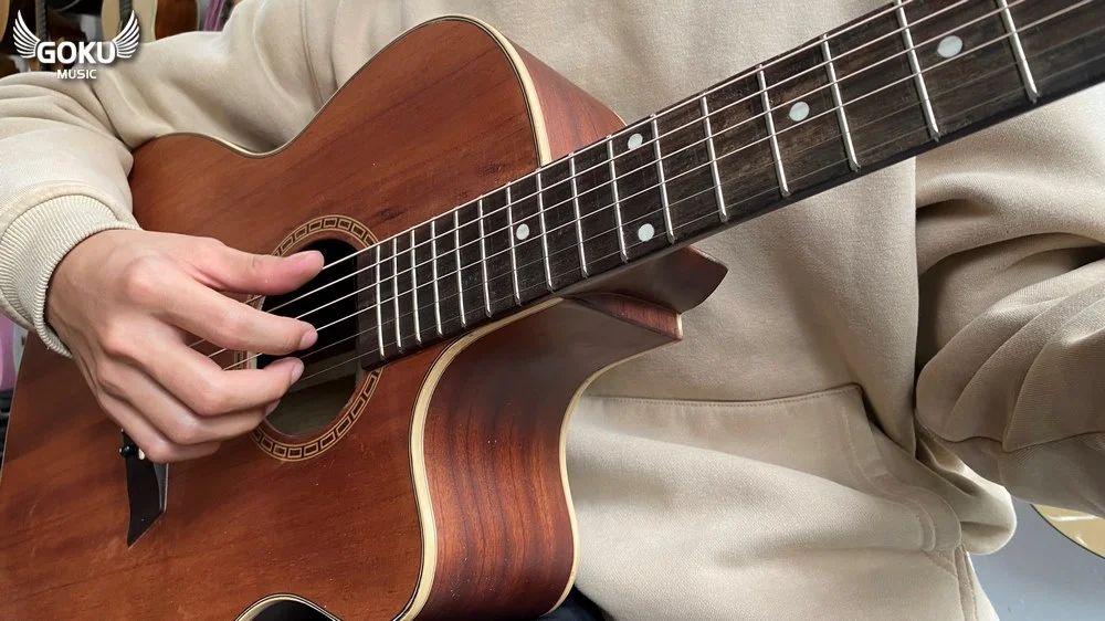 Đàn Guitar Acoustic Odin F13AcC màu nâu cafe 8 model 10 02 Dan Guitar Acoustic Goku F11Ac mau cafe Shop Dan Goku Music