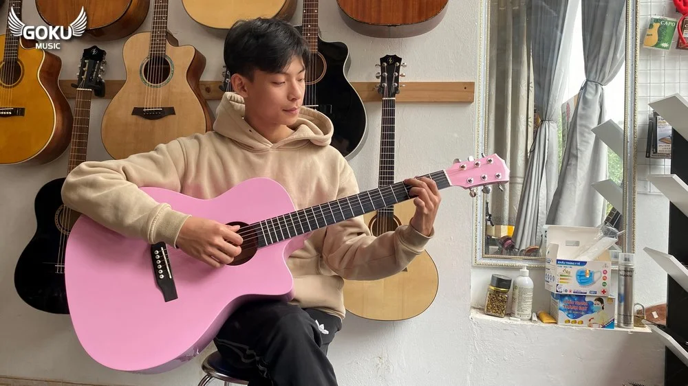 model 14 01 Dan Guitar Acoustic Goku F2AcP mau hong Shop Dan Goku Music