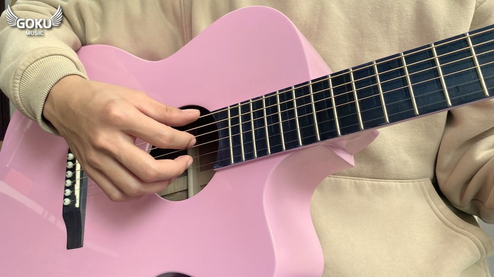 Đàn Guitar Acoustic Odin F2AcP màu hồng 11 model 14 04 Dan Guitar Acoustic Goku F2AcP mau hong Shop Dan Goku Music